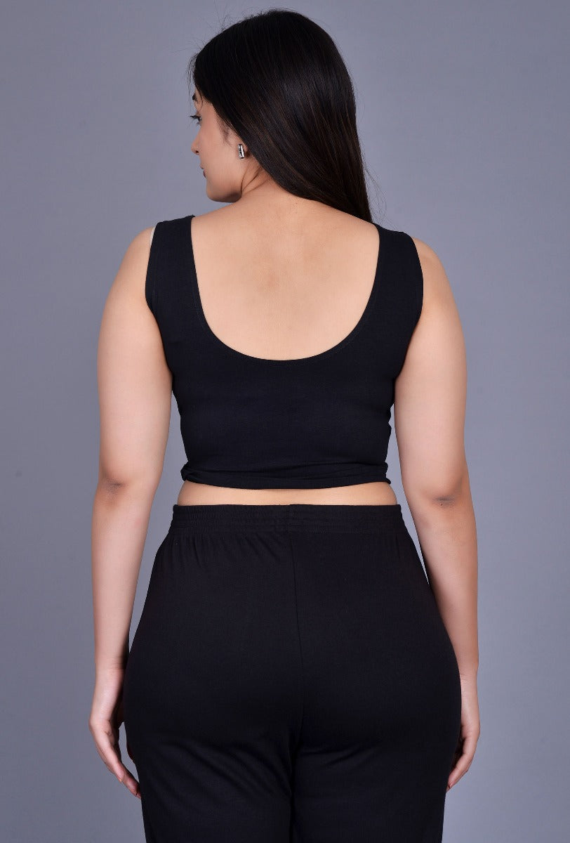 Knit U Neck Sleeveless Choli