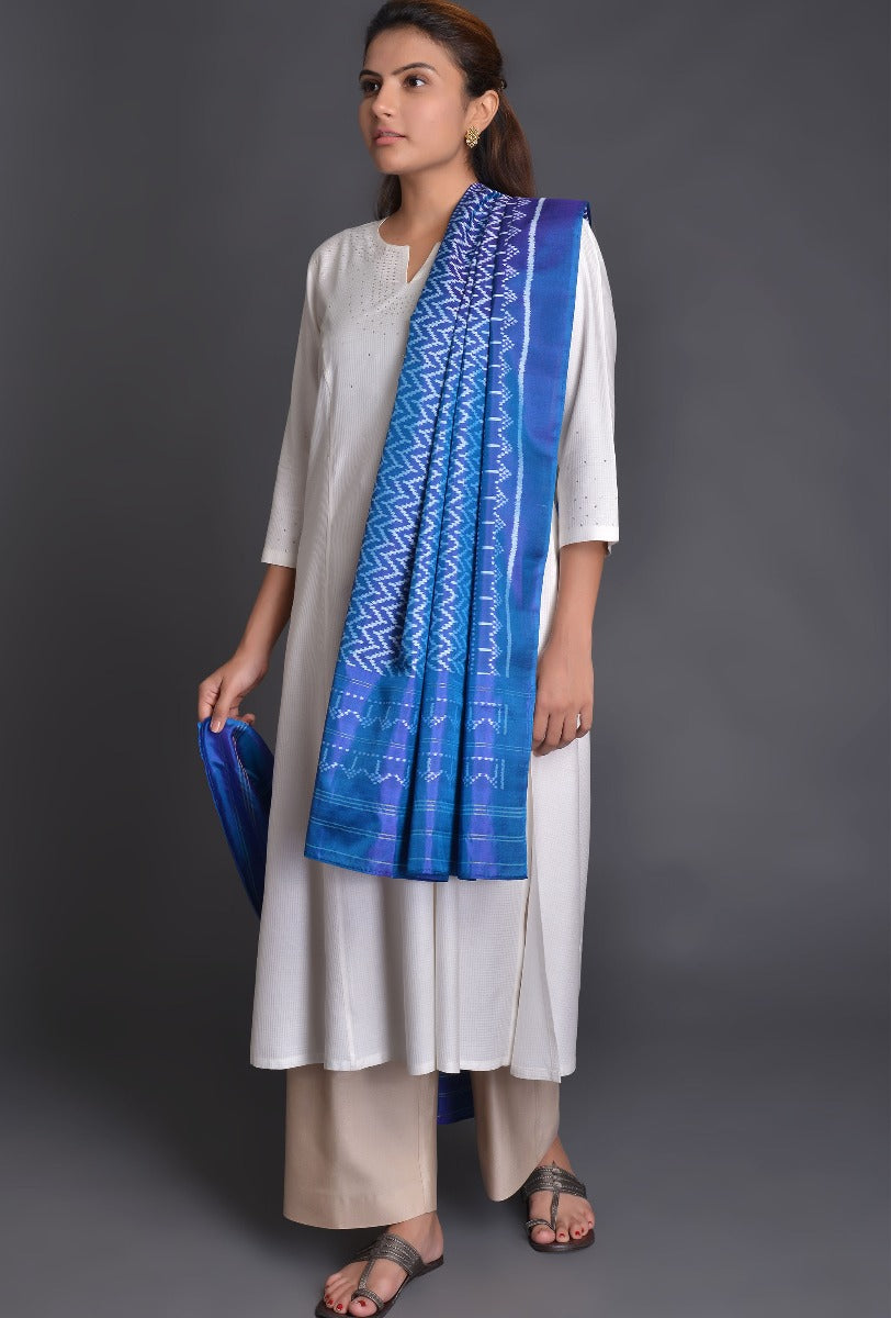 Offwhite Silk Kurta with Mookesh