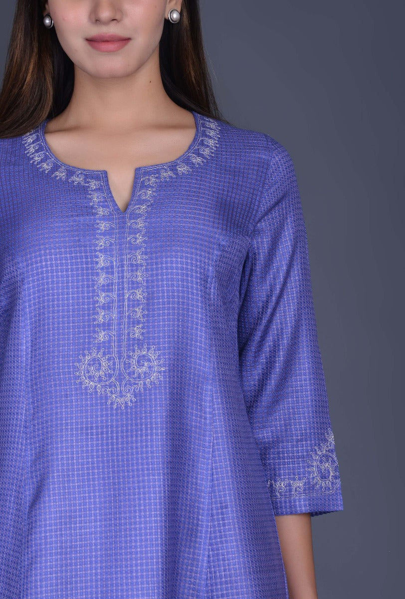 Purple Silk Kurta