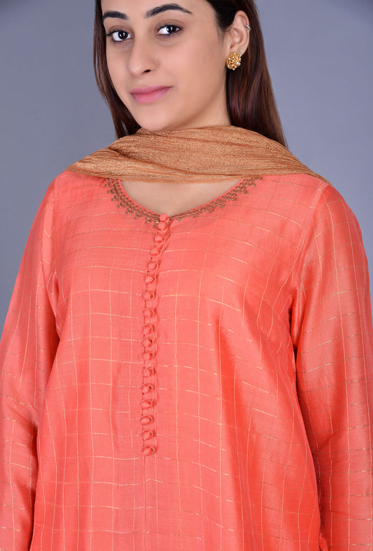 Chanderi Checks Ensemble