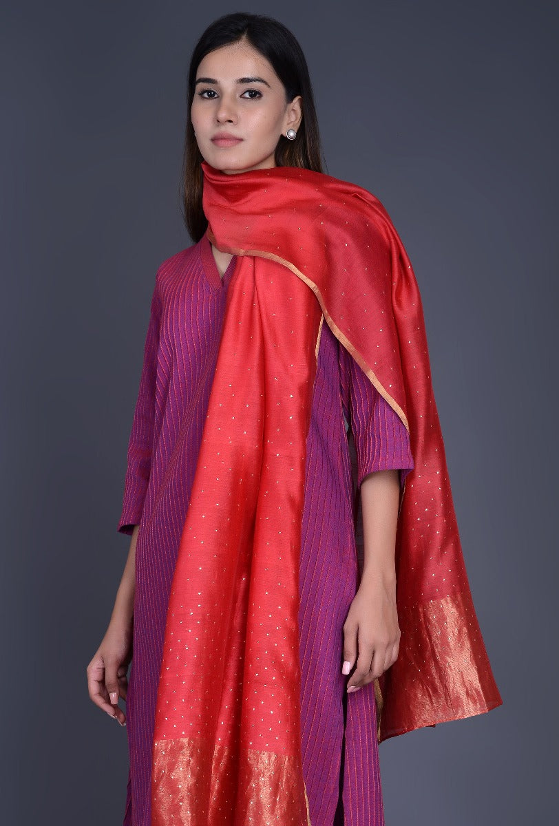 Magenta Bhujodi Pintuck Ensemble