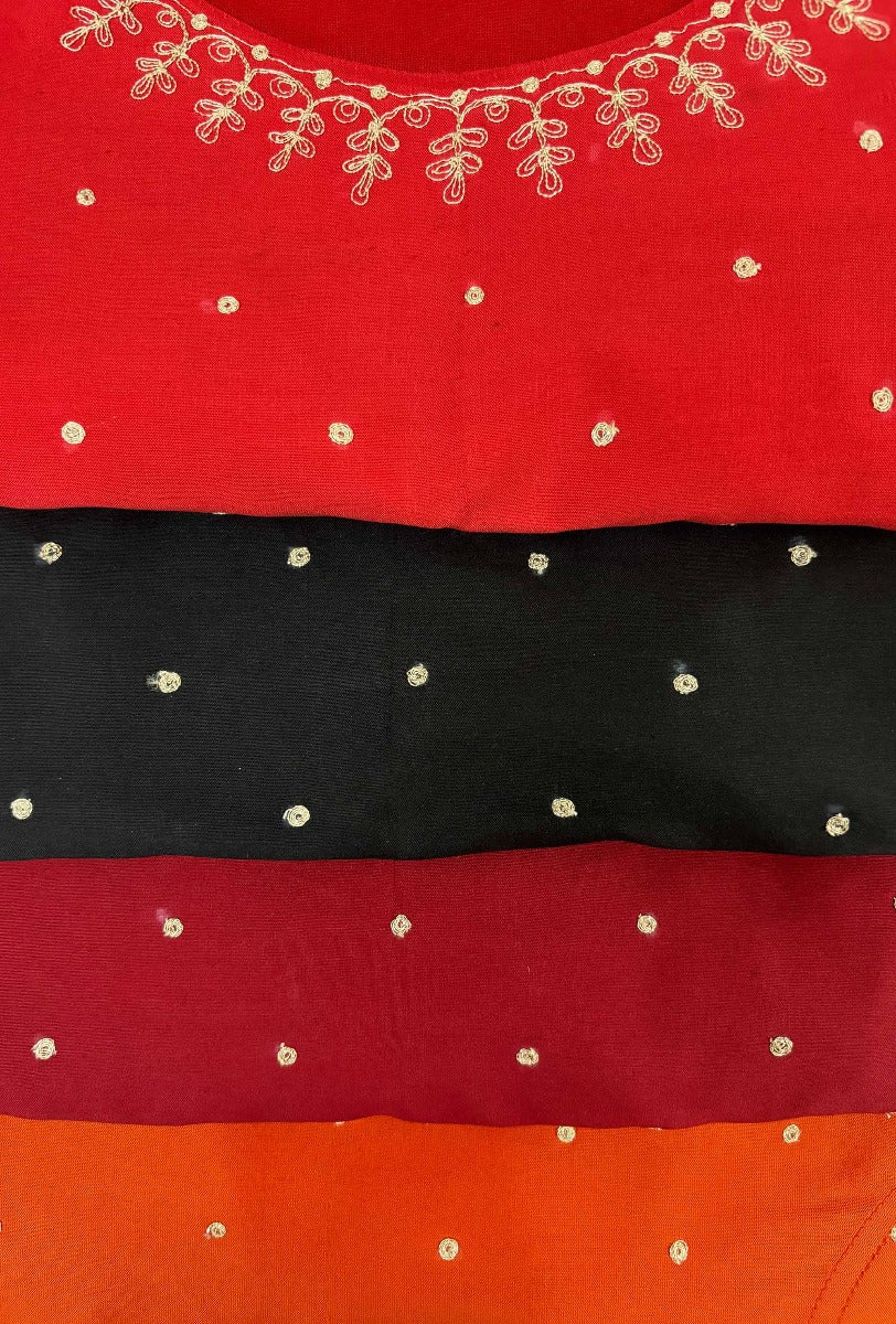 Boat Neck Silk Choli