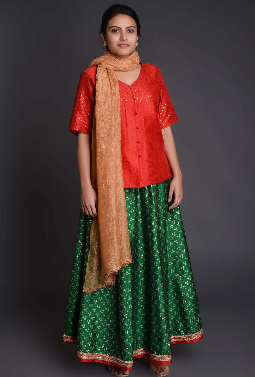 Crinkled Silk Blouse