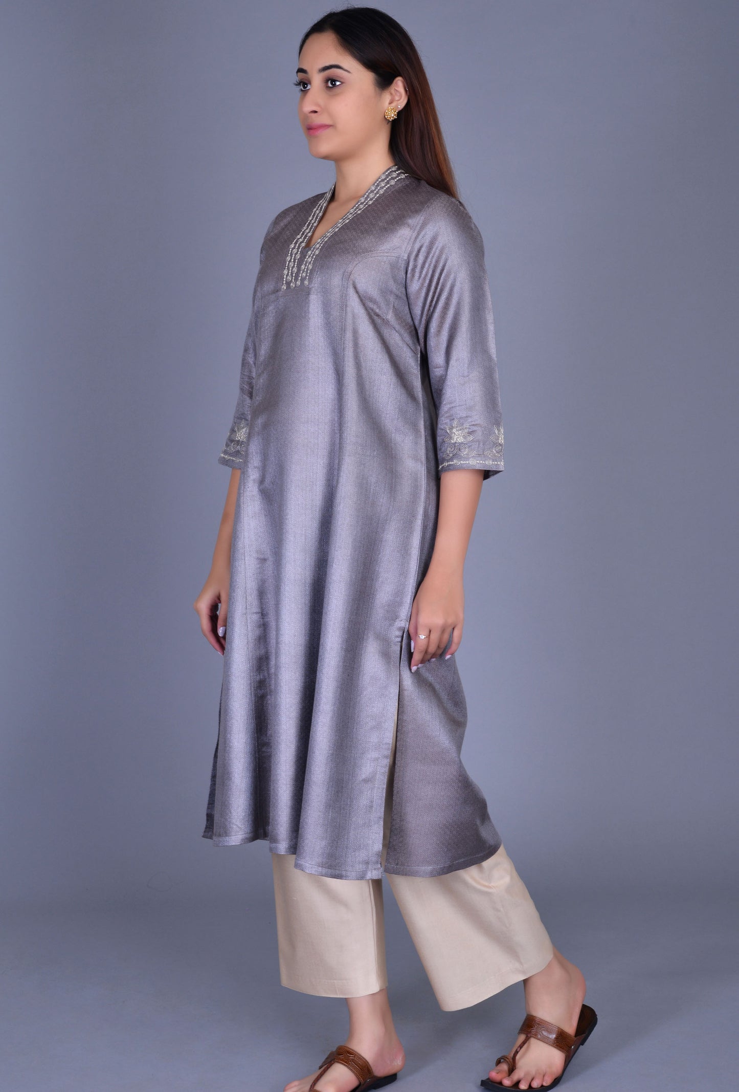 Self-textured Silk Kurta