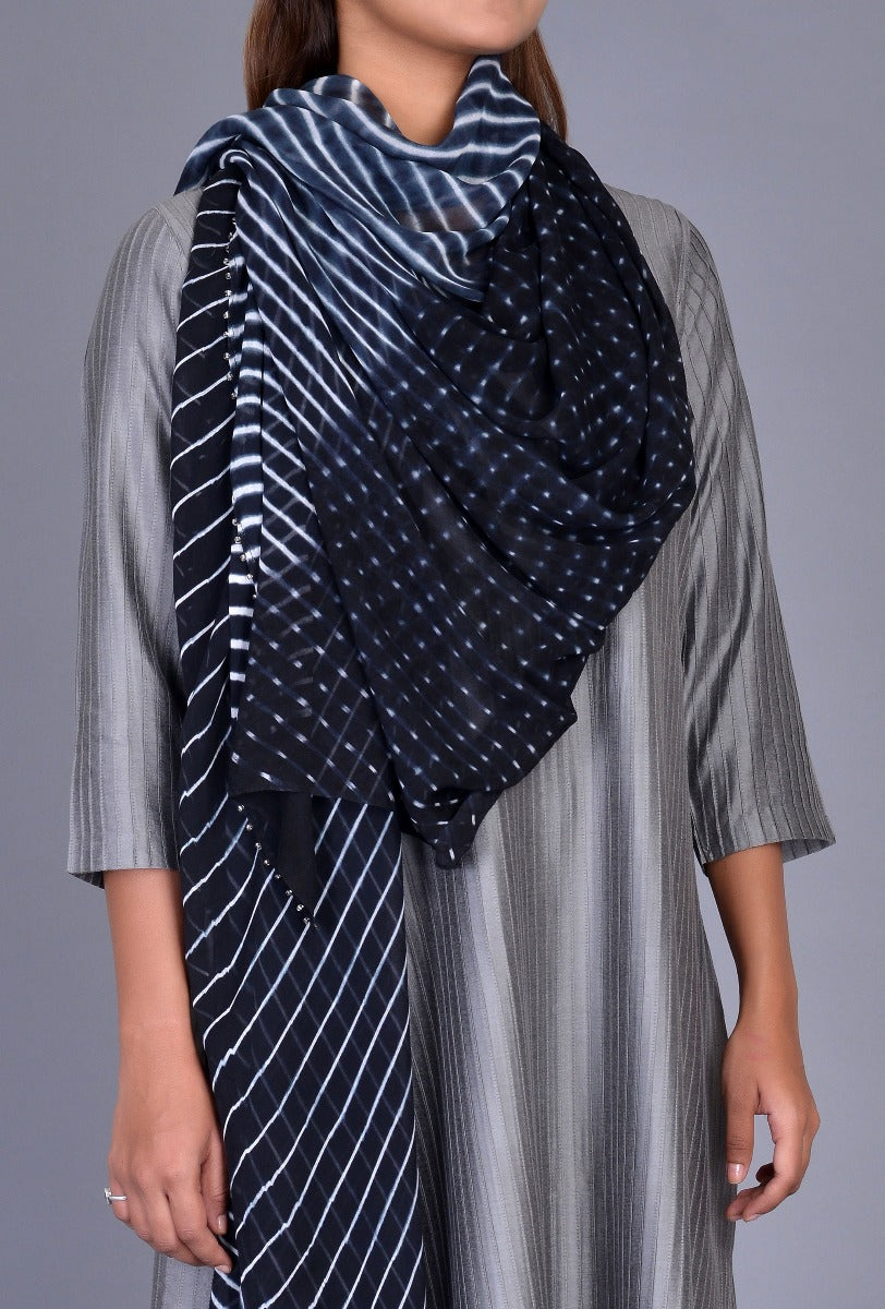 Black Leheriya Dupatta