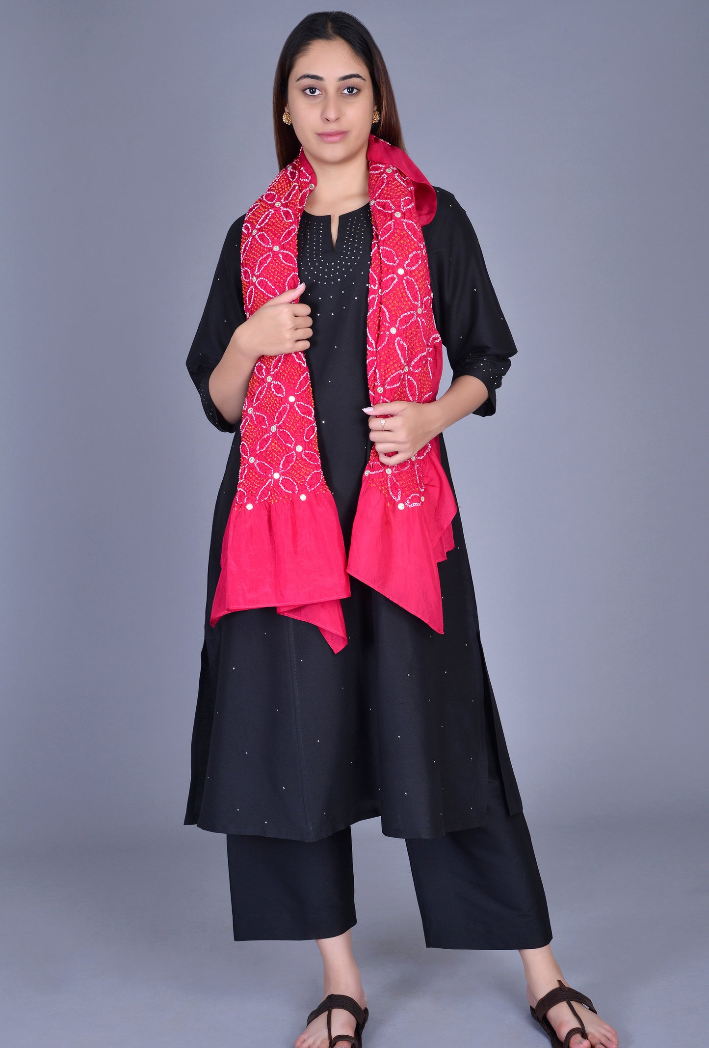 Magenta Silk Dupatta