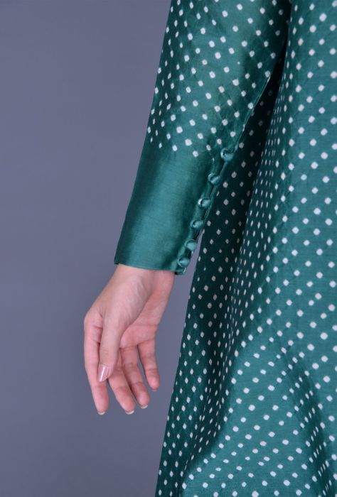 Moss Green Chanderi Ensemble