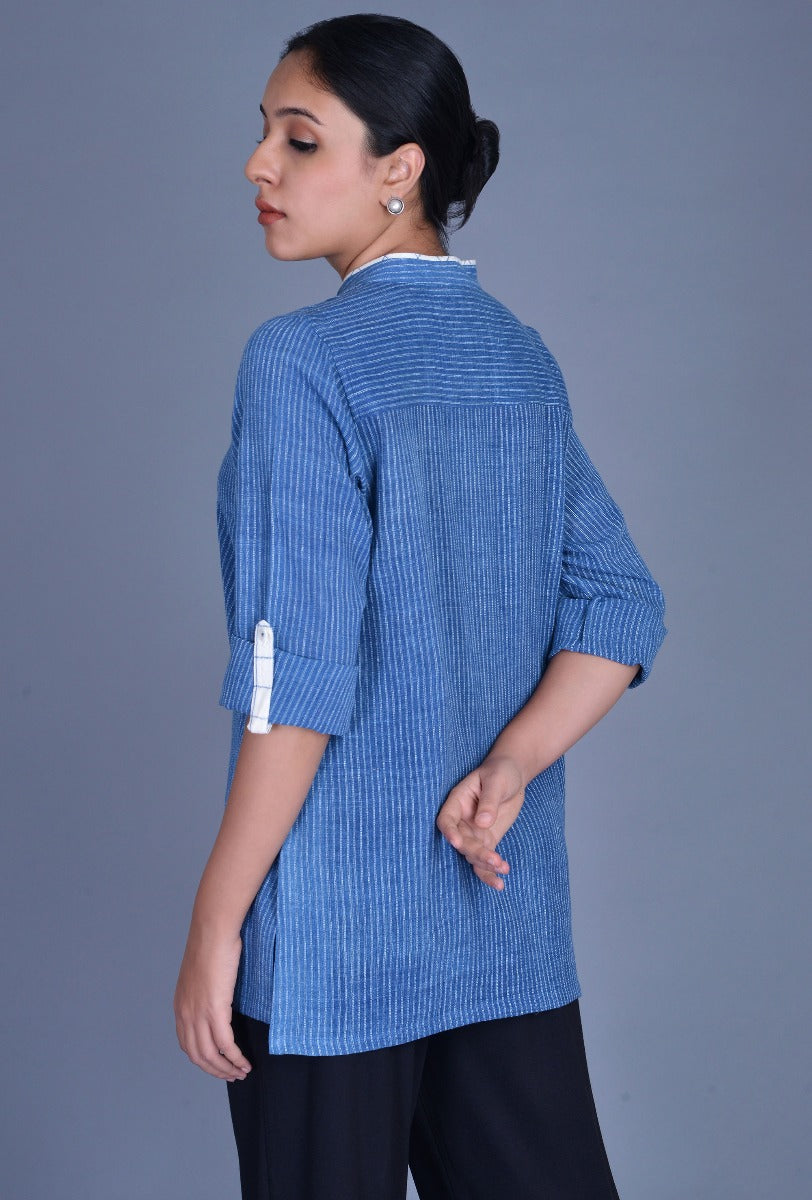 Indigo Stripes Kala Cotton Shirt