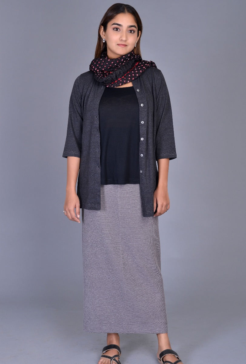 Knit Stand Collar Kurti