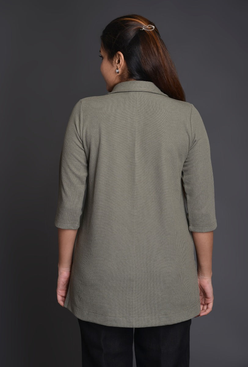 Knit Three Button T-Shirt