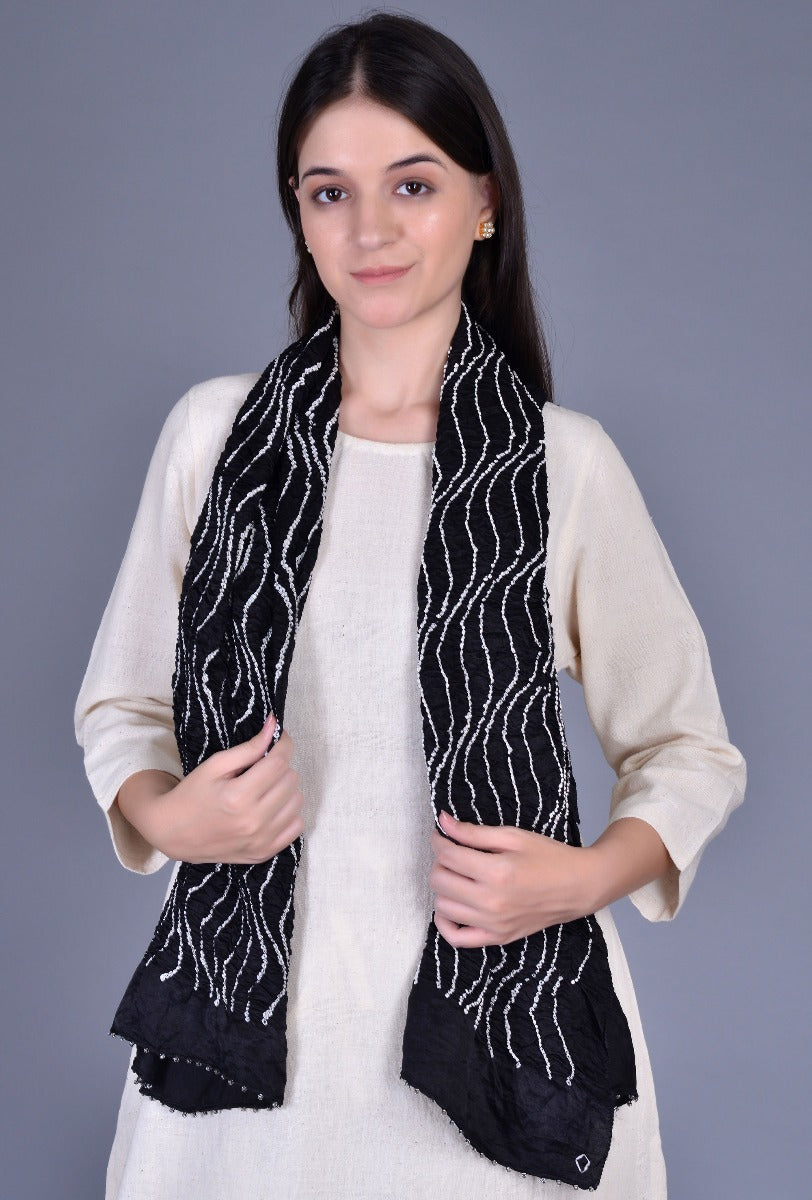 Black Bandhani Stole