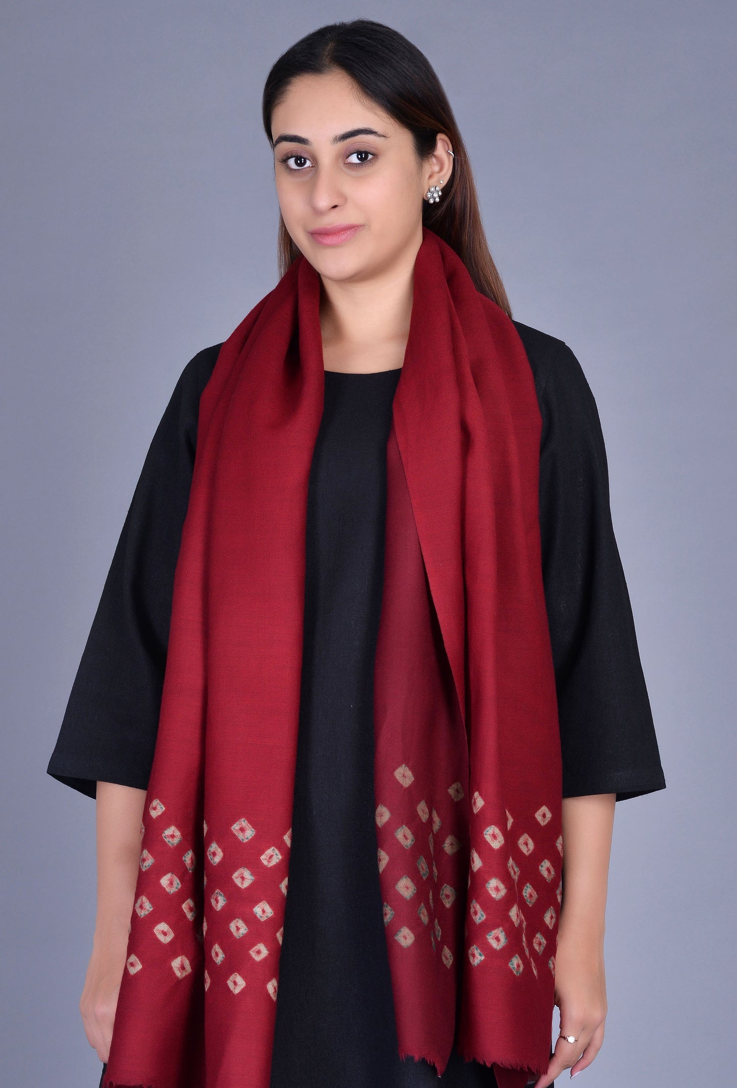Maroon Woolen Stole