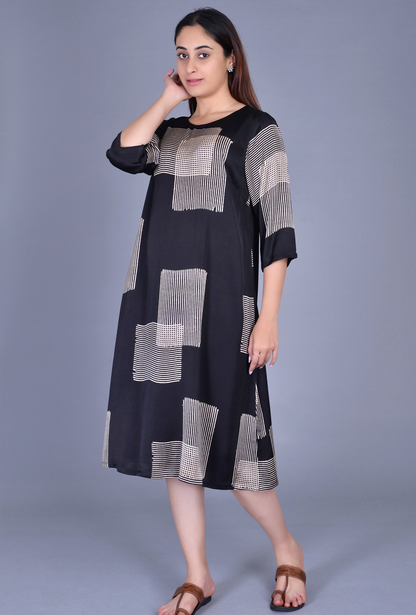 Black Modal Silk Dress