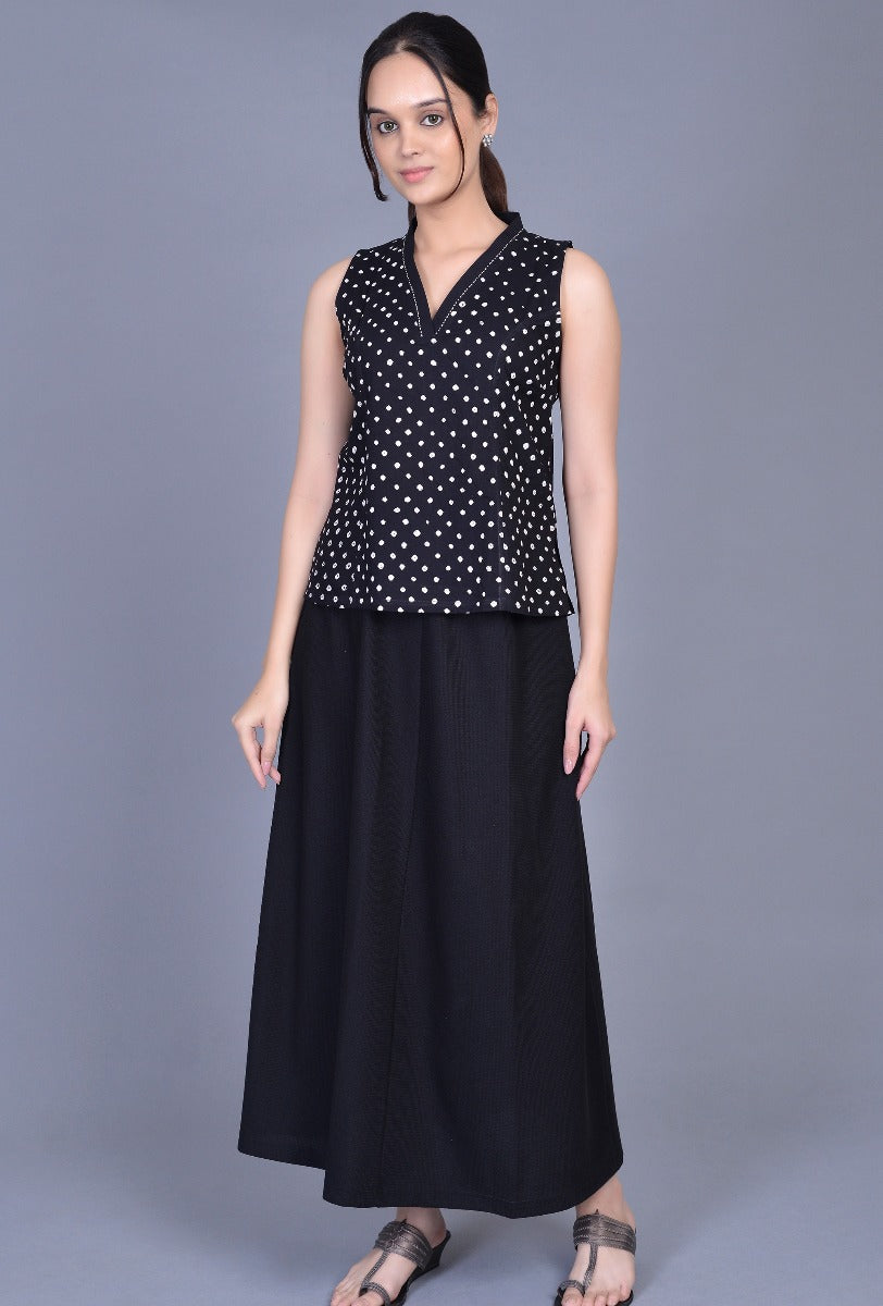 Sleeveless Bandhani Top