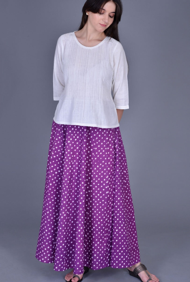 Offwhite Pintucks Blouse