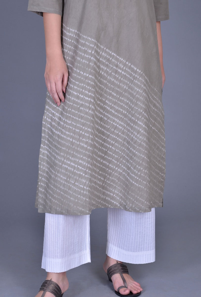 Stand Collar Shibori Kurta