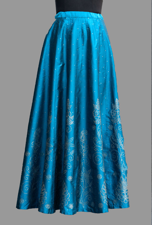 Blue Silk Skirt