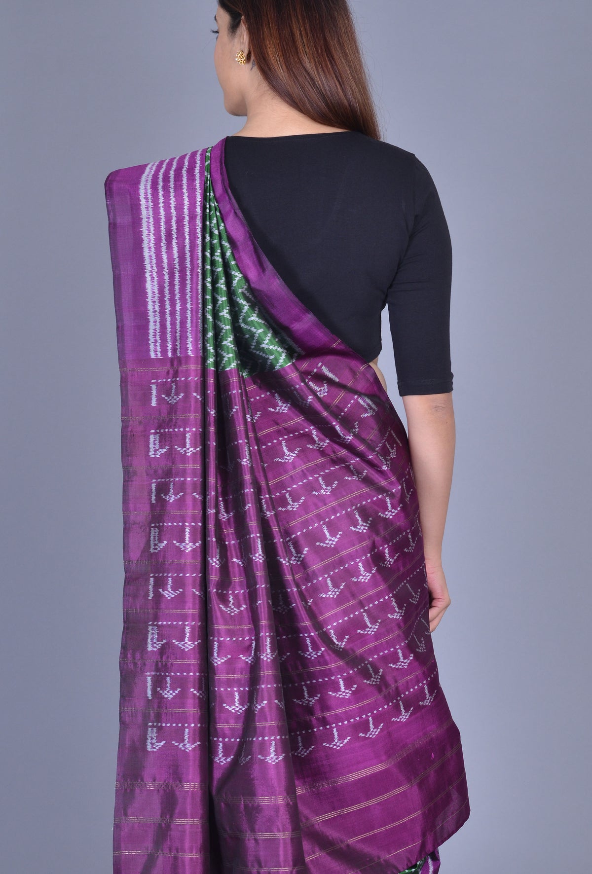 Green Purple Patola Saree