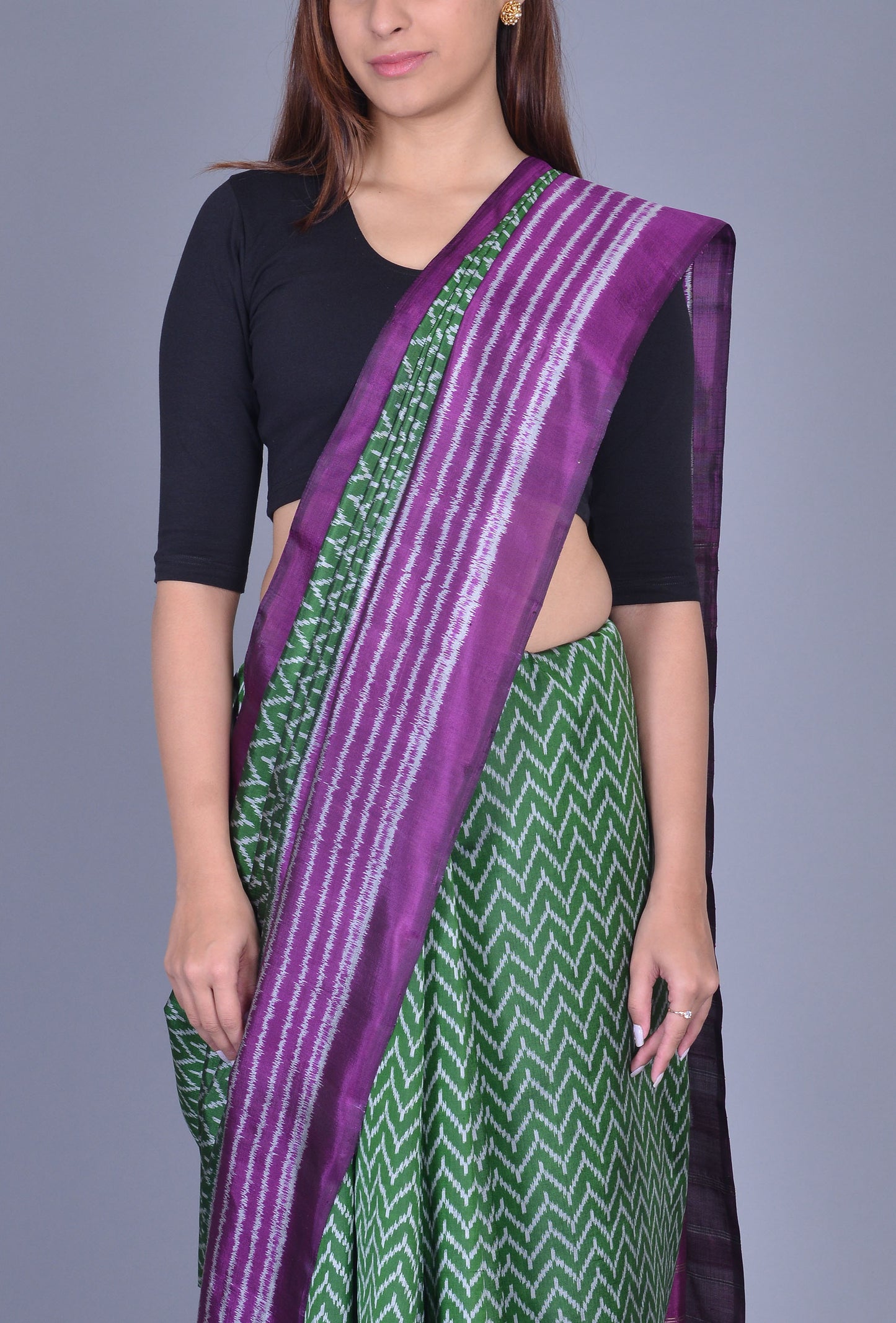 Green Purple Patola Saree