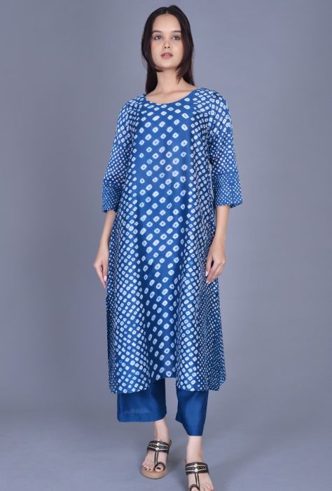 Chanderi Silk Bandhani Ensemble