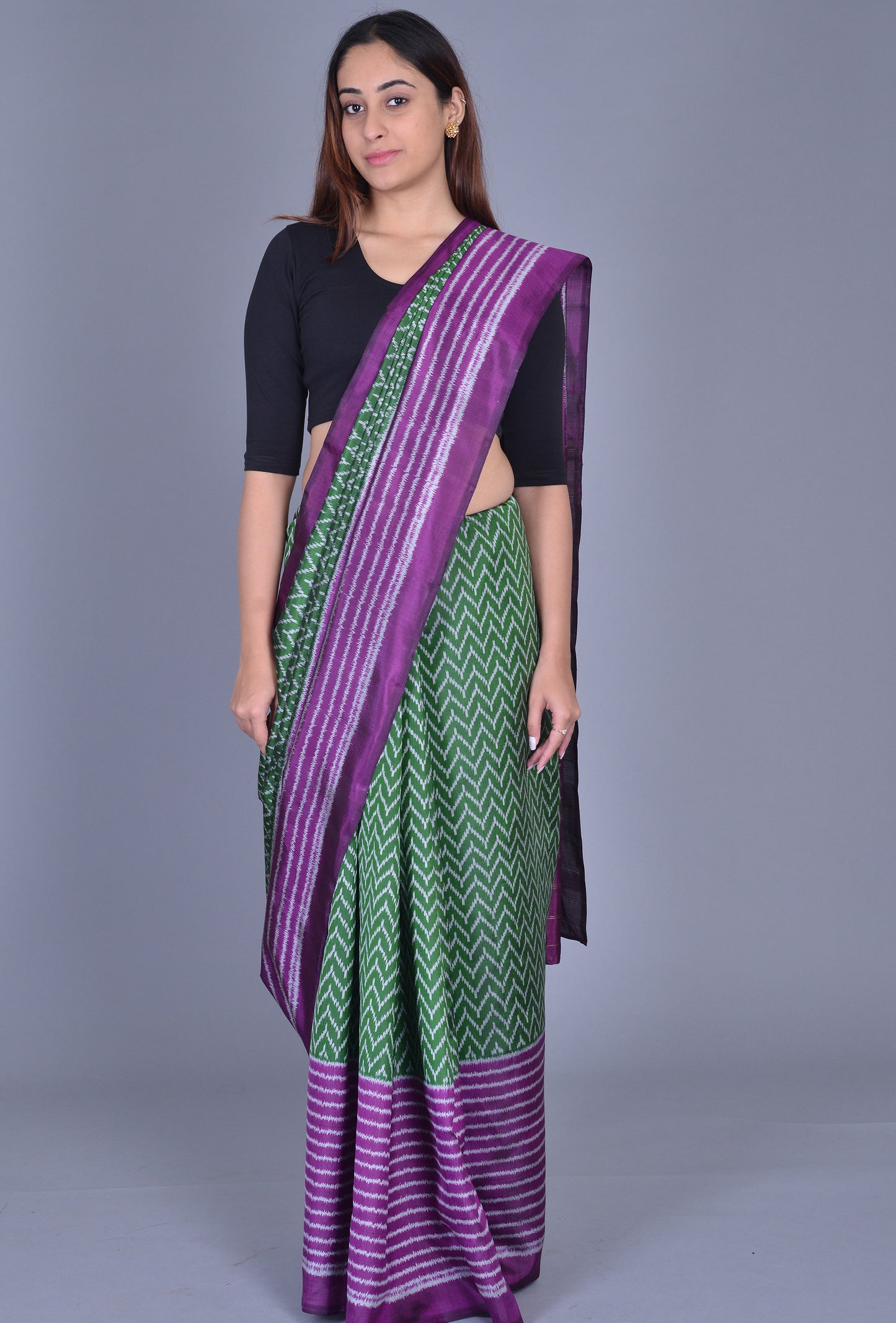 Green Purple Patola Saree