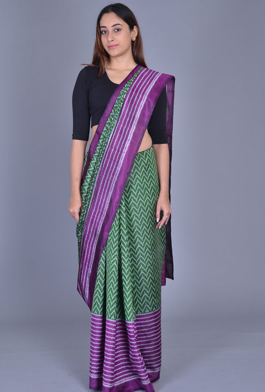 Green Purple Patola Saree