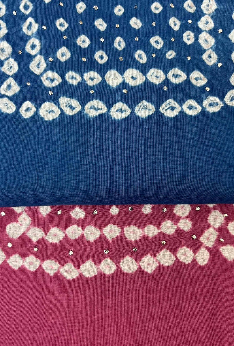 Stand Collar Bandhani Kurta