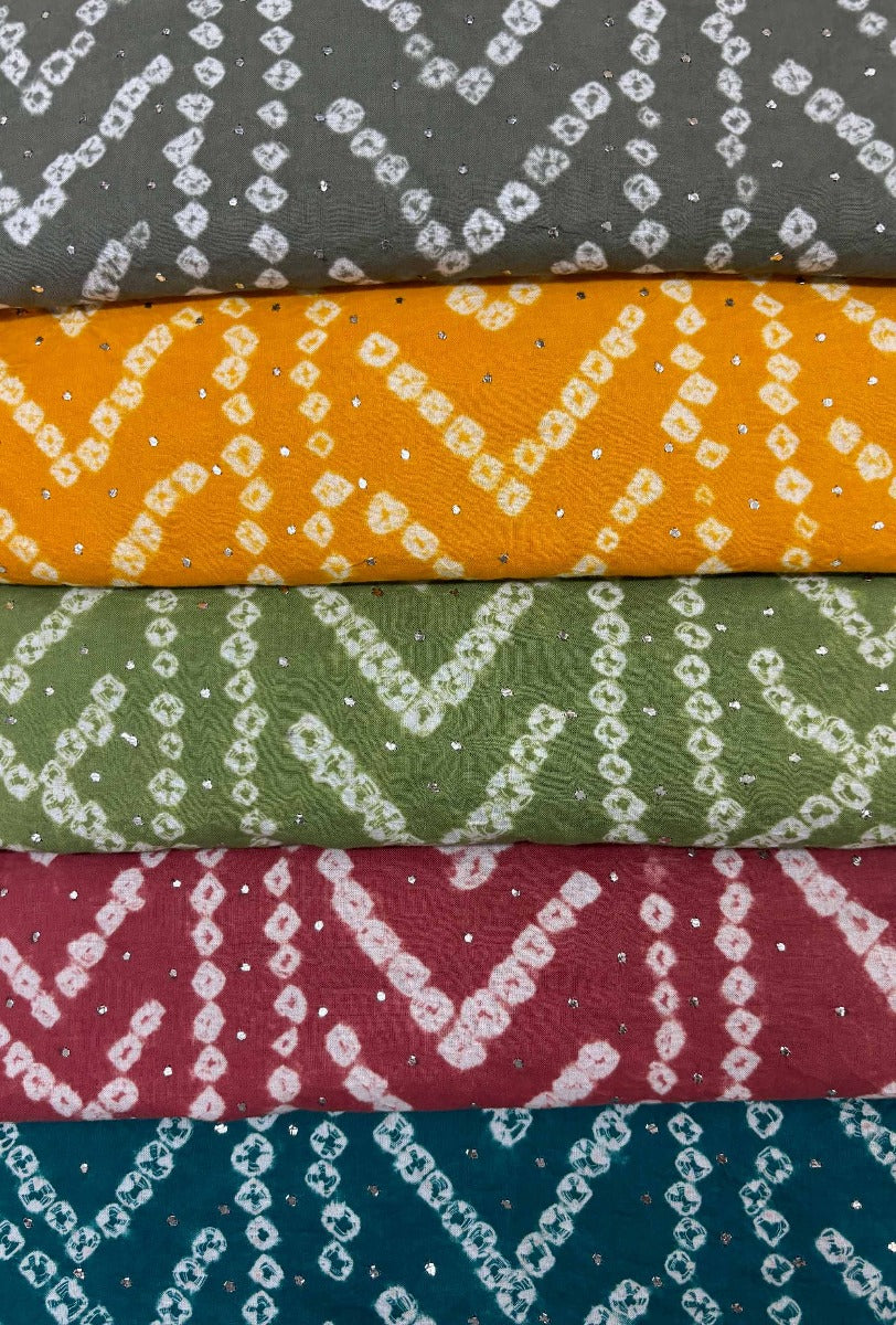 Green Cotton Bandhani Yoke Ensemble