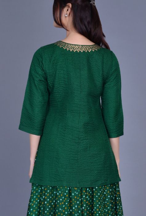 Silk Bandhani Skirt with Boriya Blouse