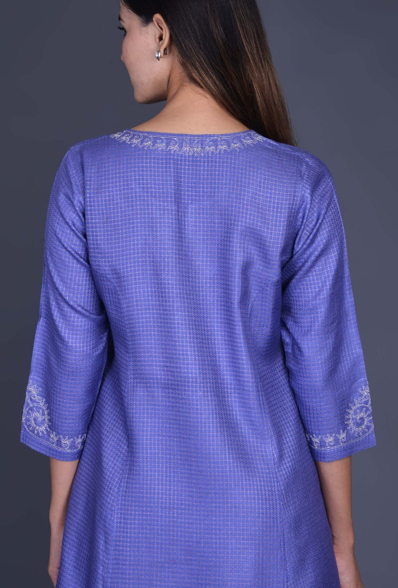 Purple Silk Kurta