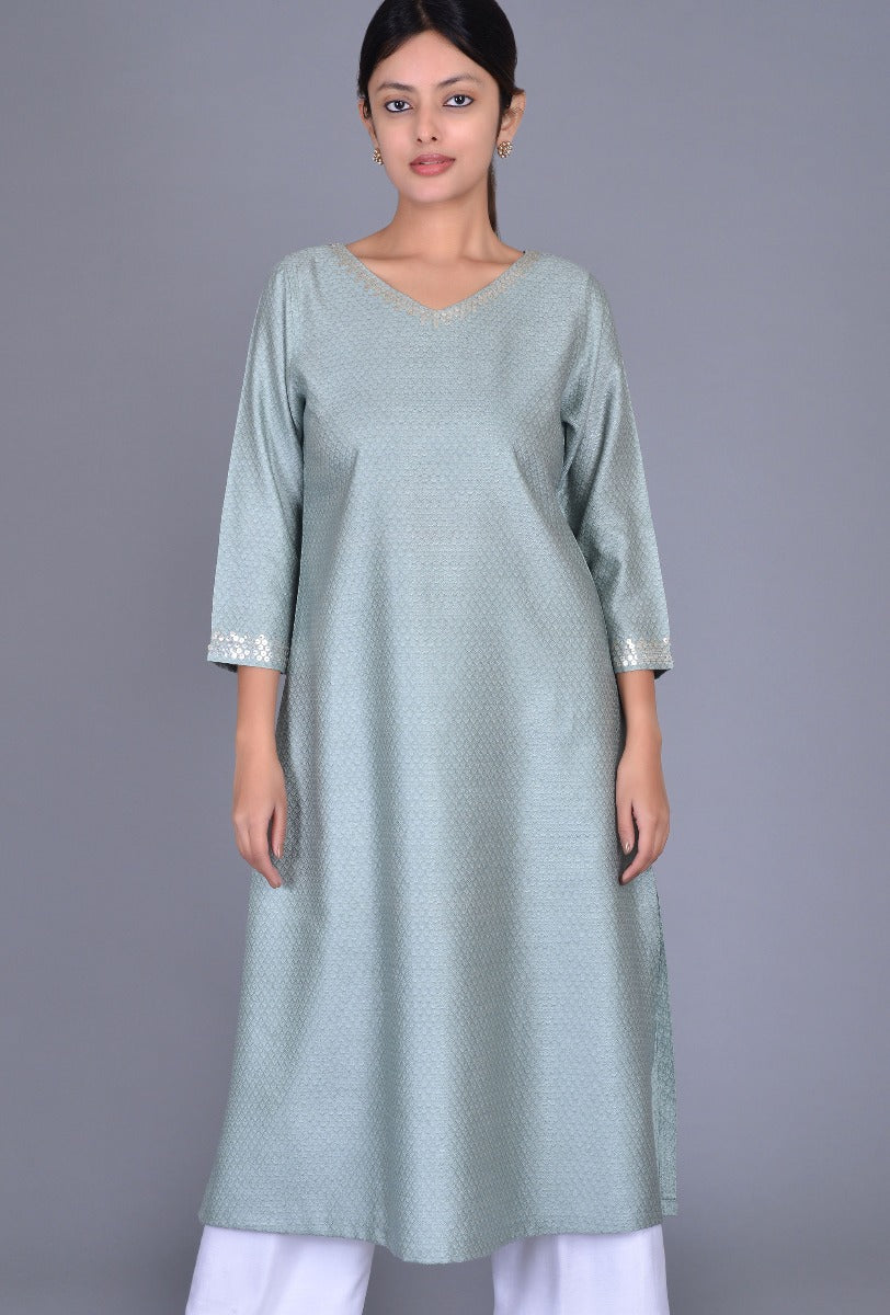 Self-textured Silk Kurta