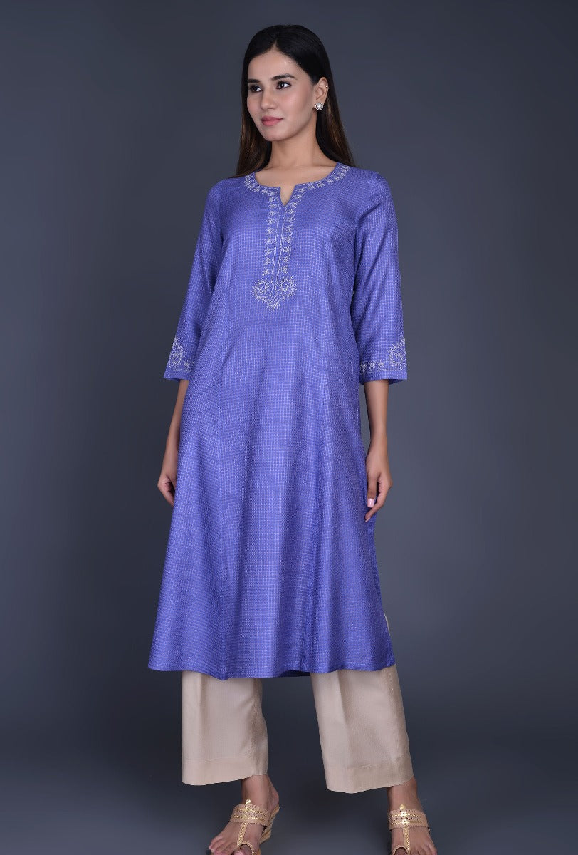Purple Silk Kurta