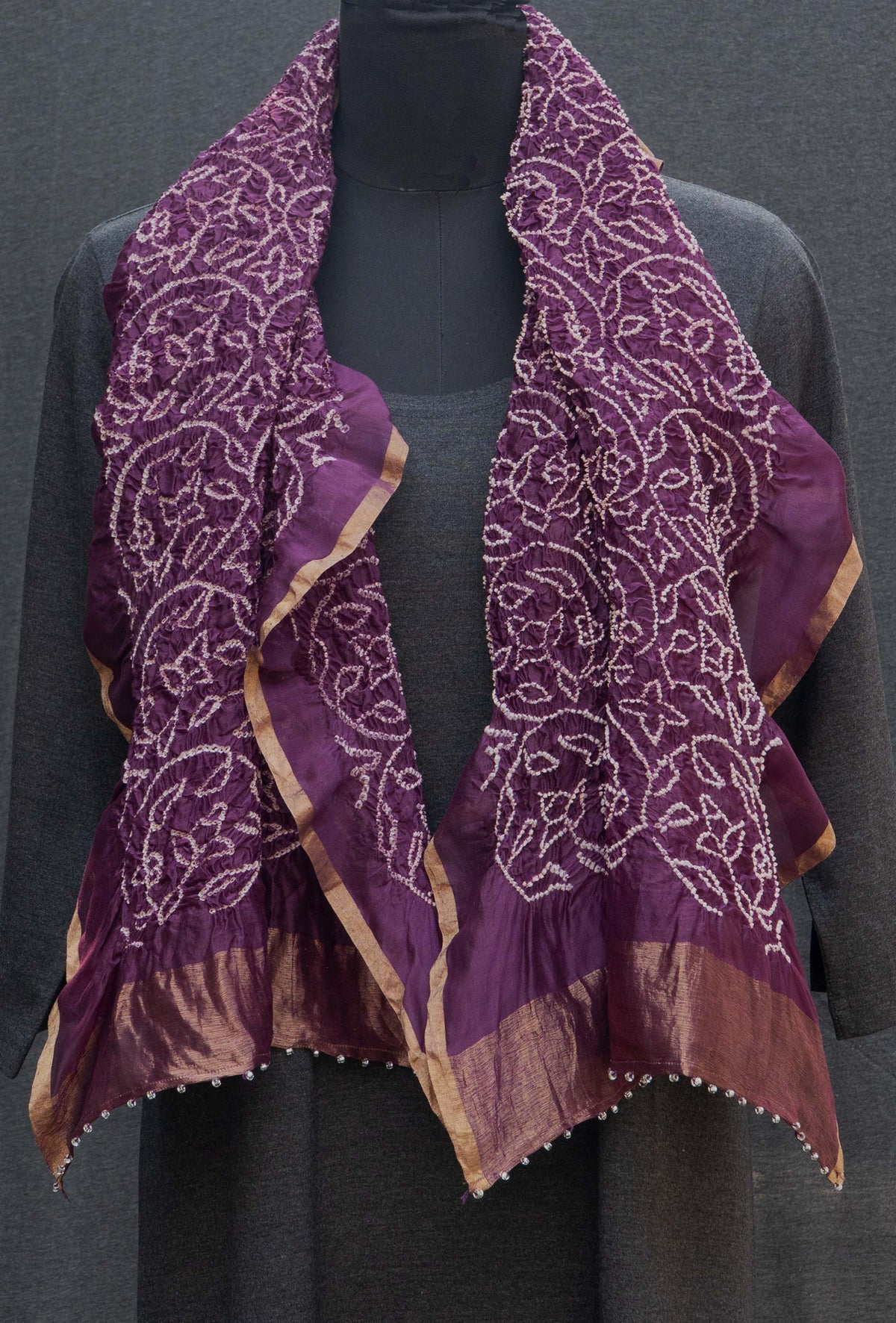 Purple Chanderi Stole