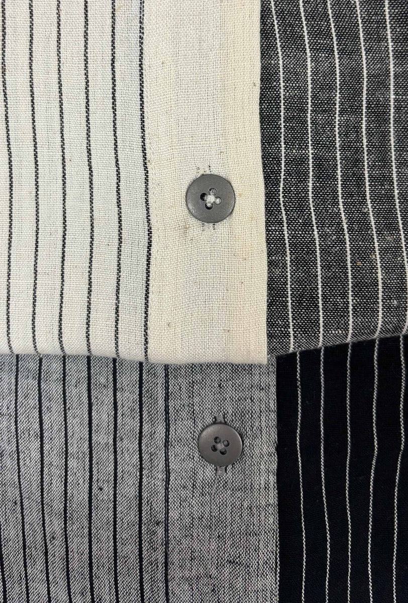 Off White Black Striped Kala cotton Kurta