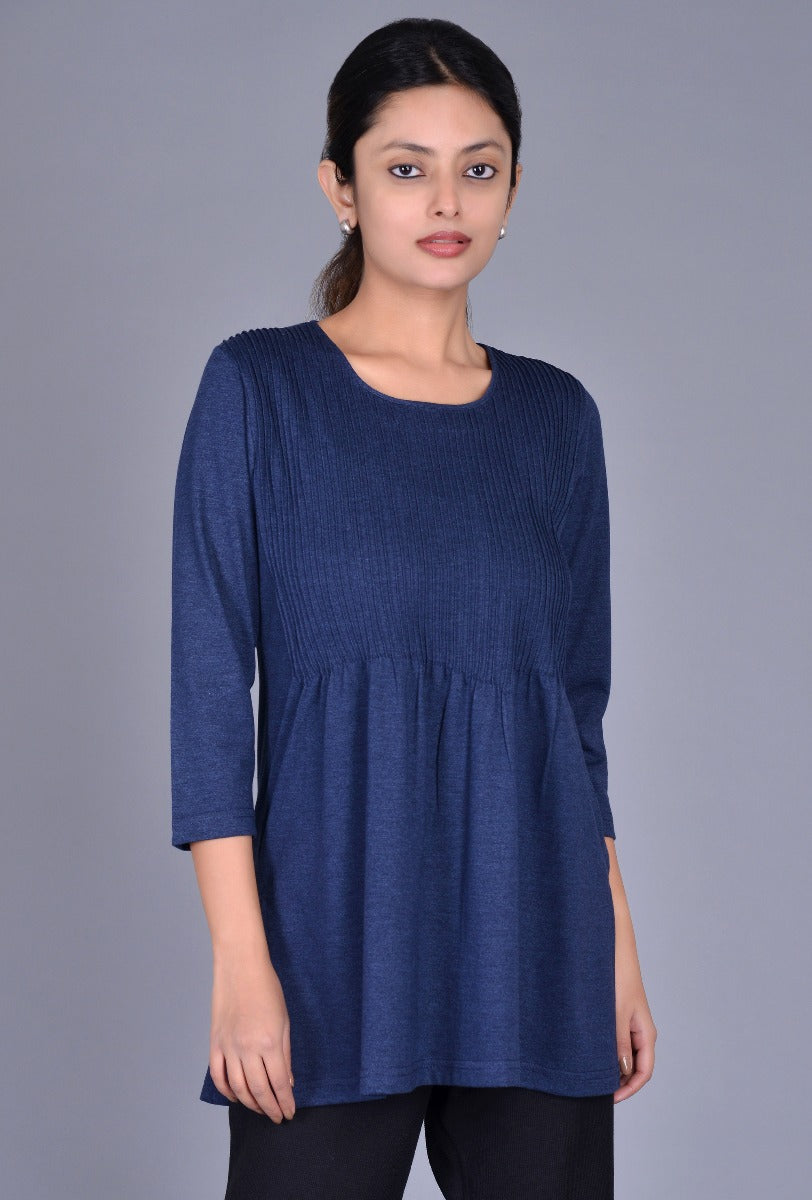 Knit Pintucks Kurti