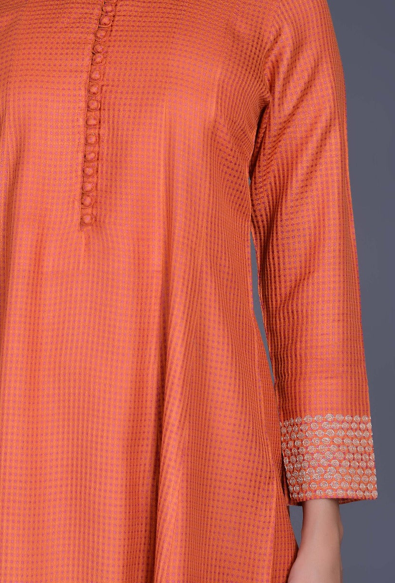 Orange Silk Kurta