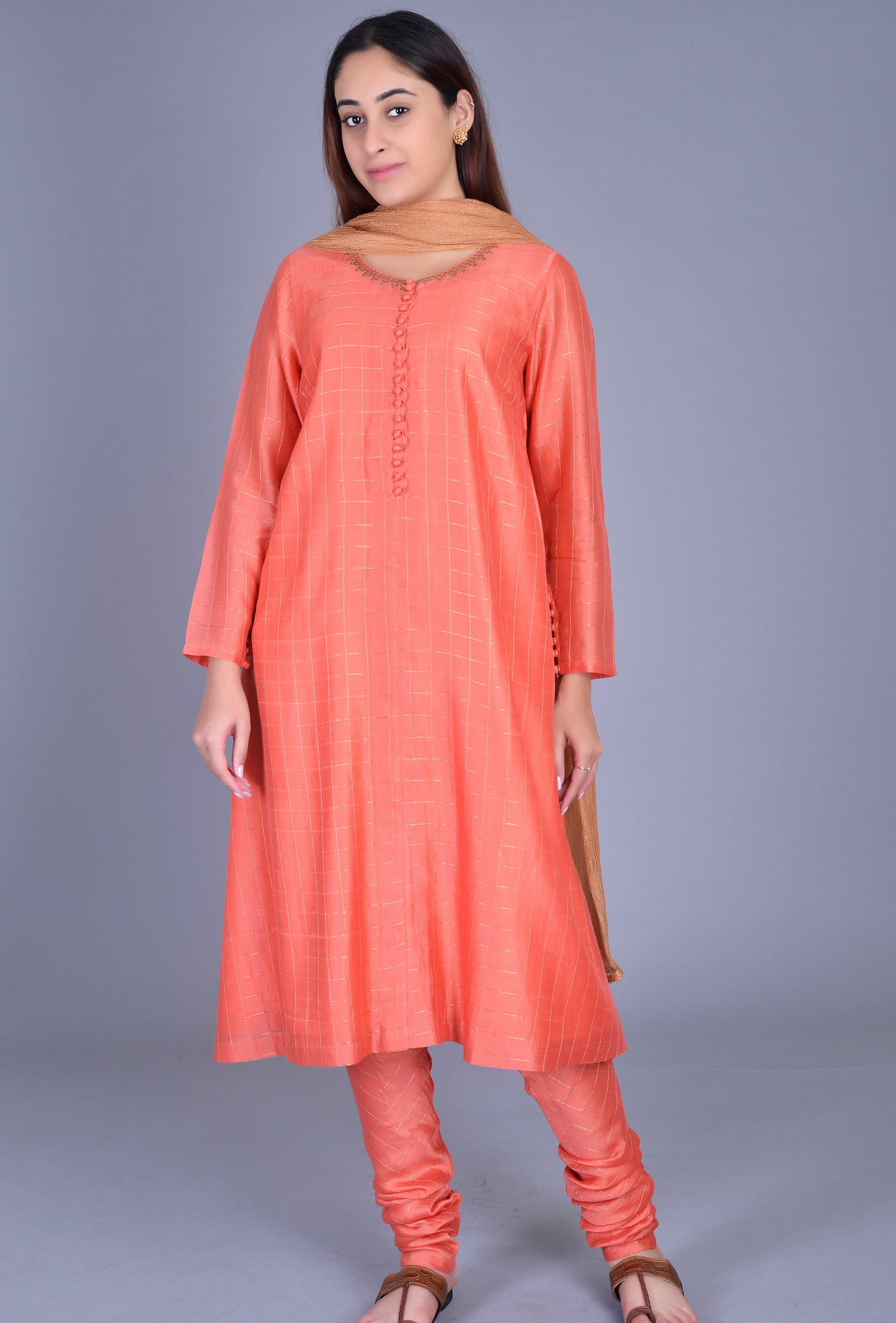 Chanderi Checks Ensemble