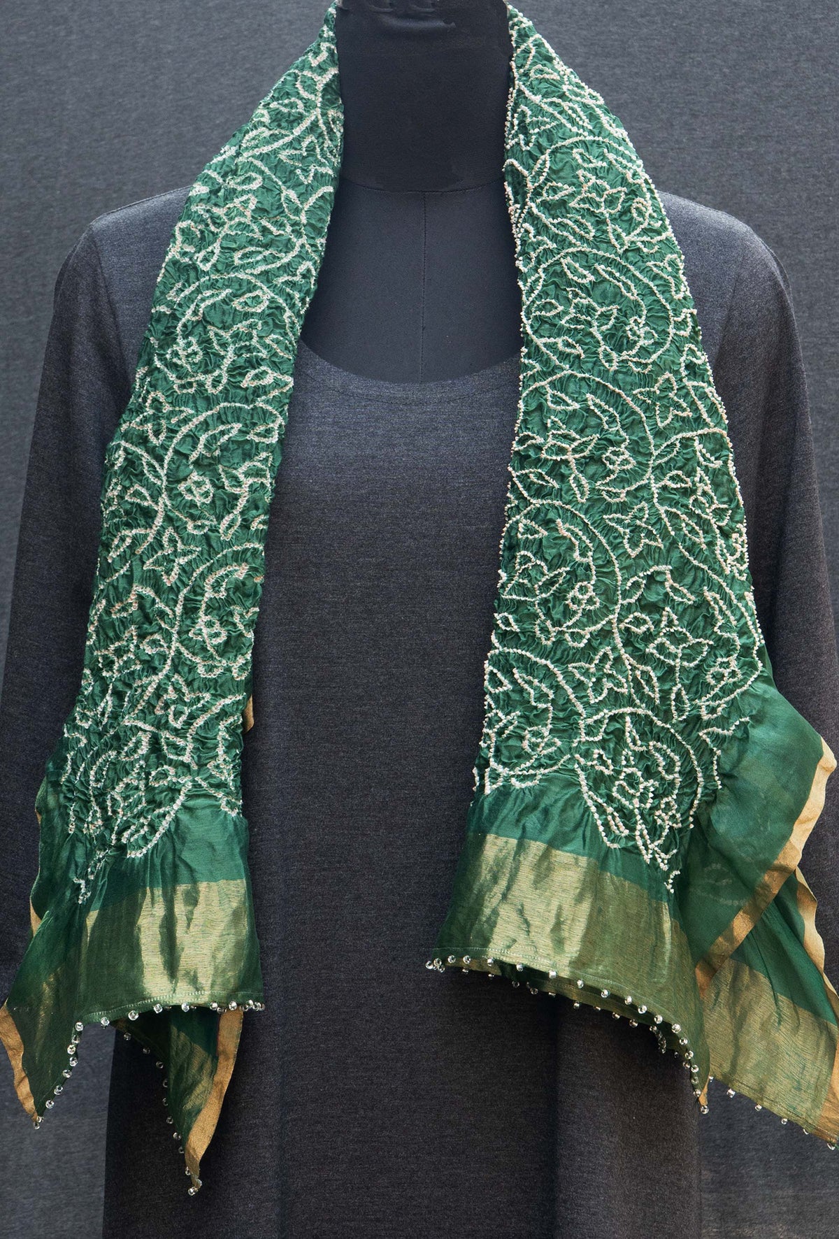 Green Chanderi Stole