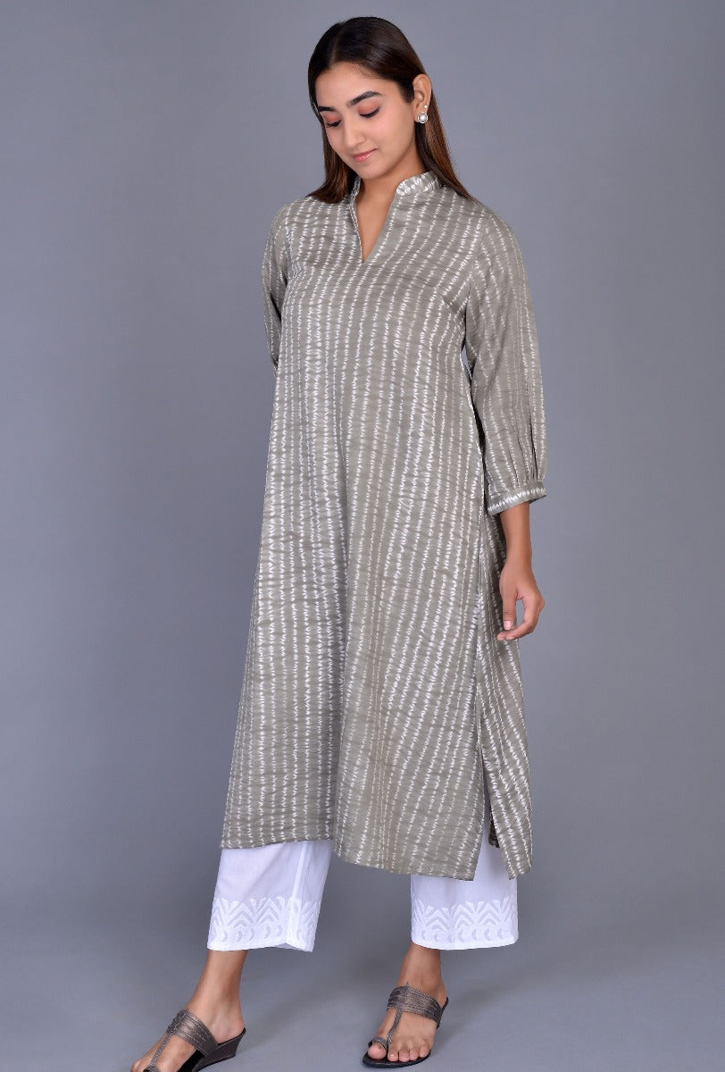 Cotton Satin Shibori Kurta