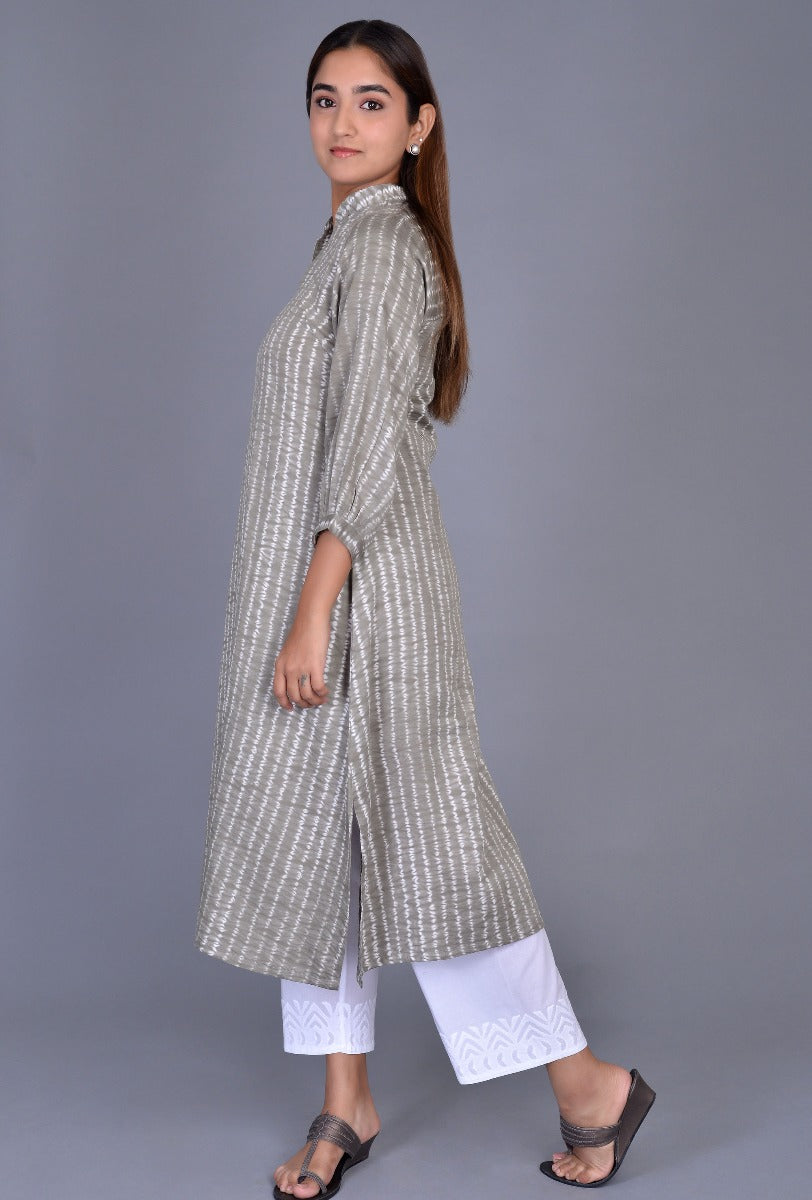 Cotton Satin Shibori Kurta