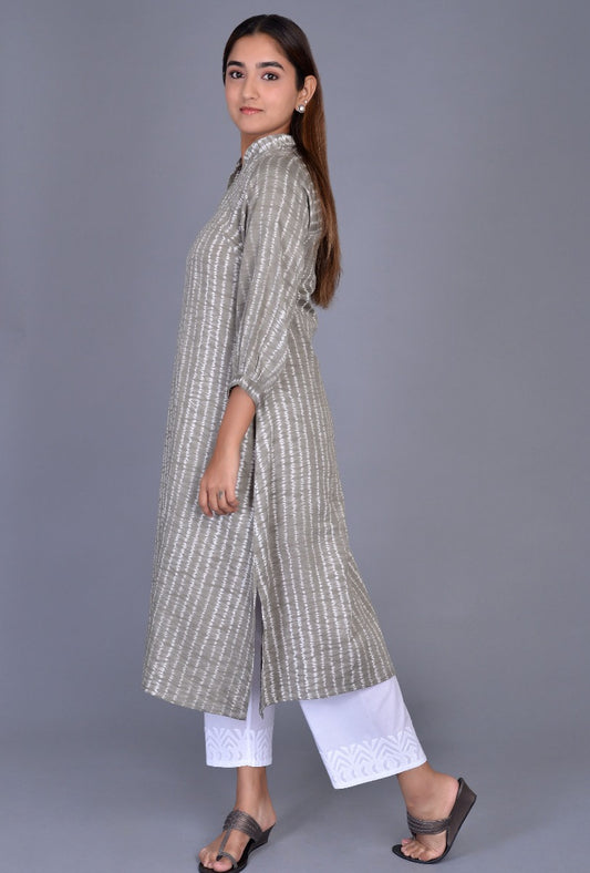 Cotton Satin Shibori Kurta