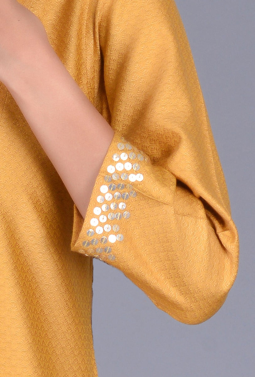 Silk Scoop Neck Kurta