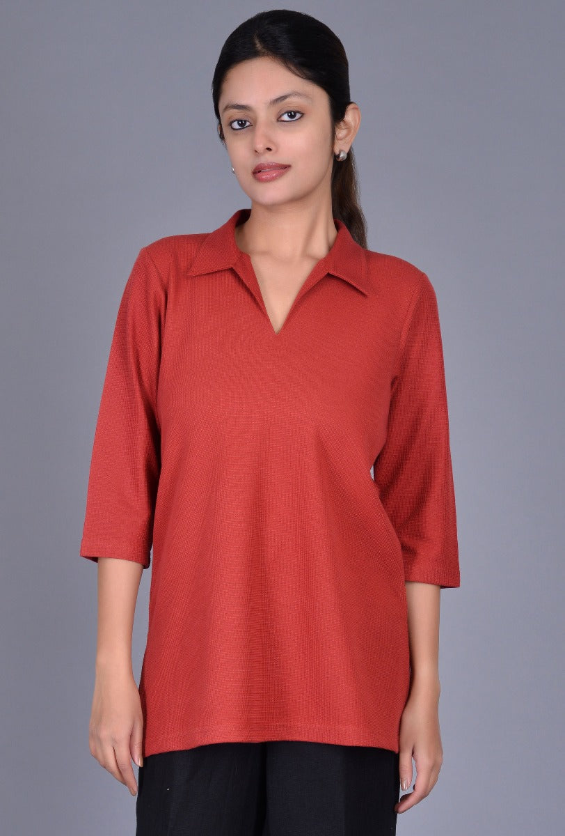 Knit Tennis Collar T-Shirt