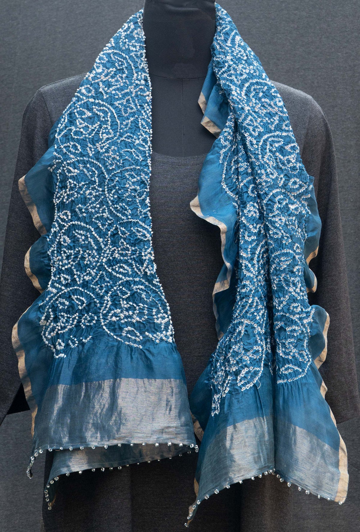 Blue Chanderi Stole