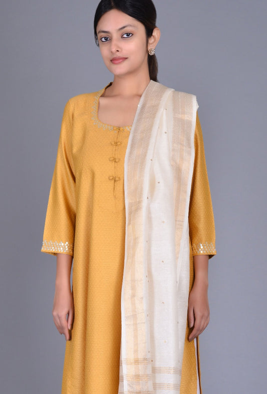 Off White Tussar Dupatta