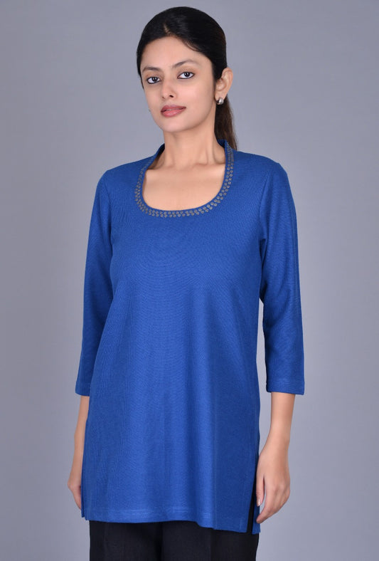 Knit Scoop Neck Kurti