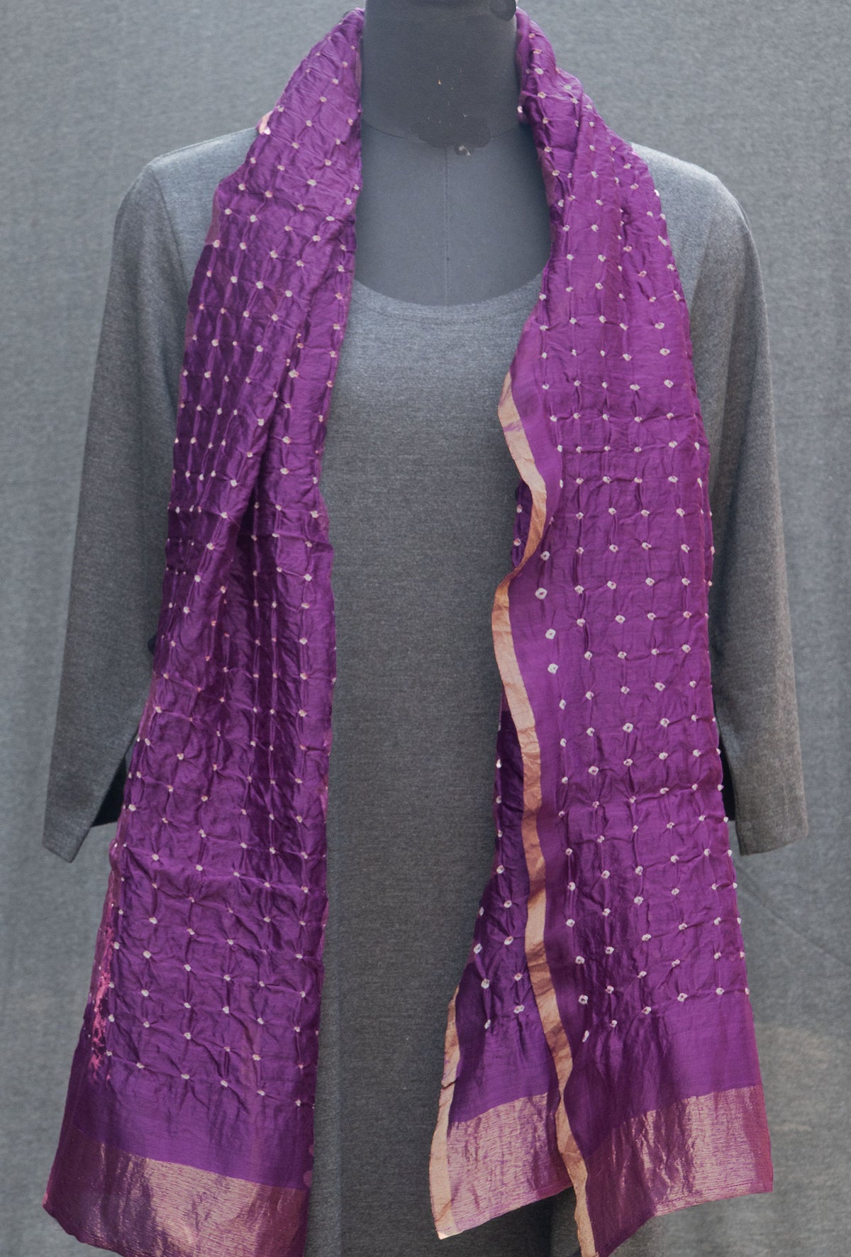 Purple Chanderi Silk Stole