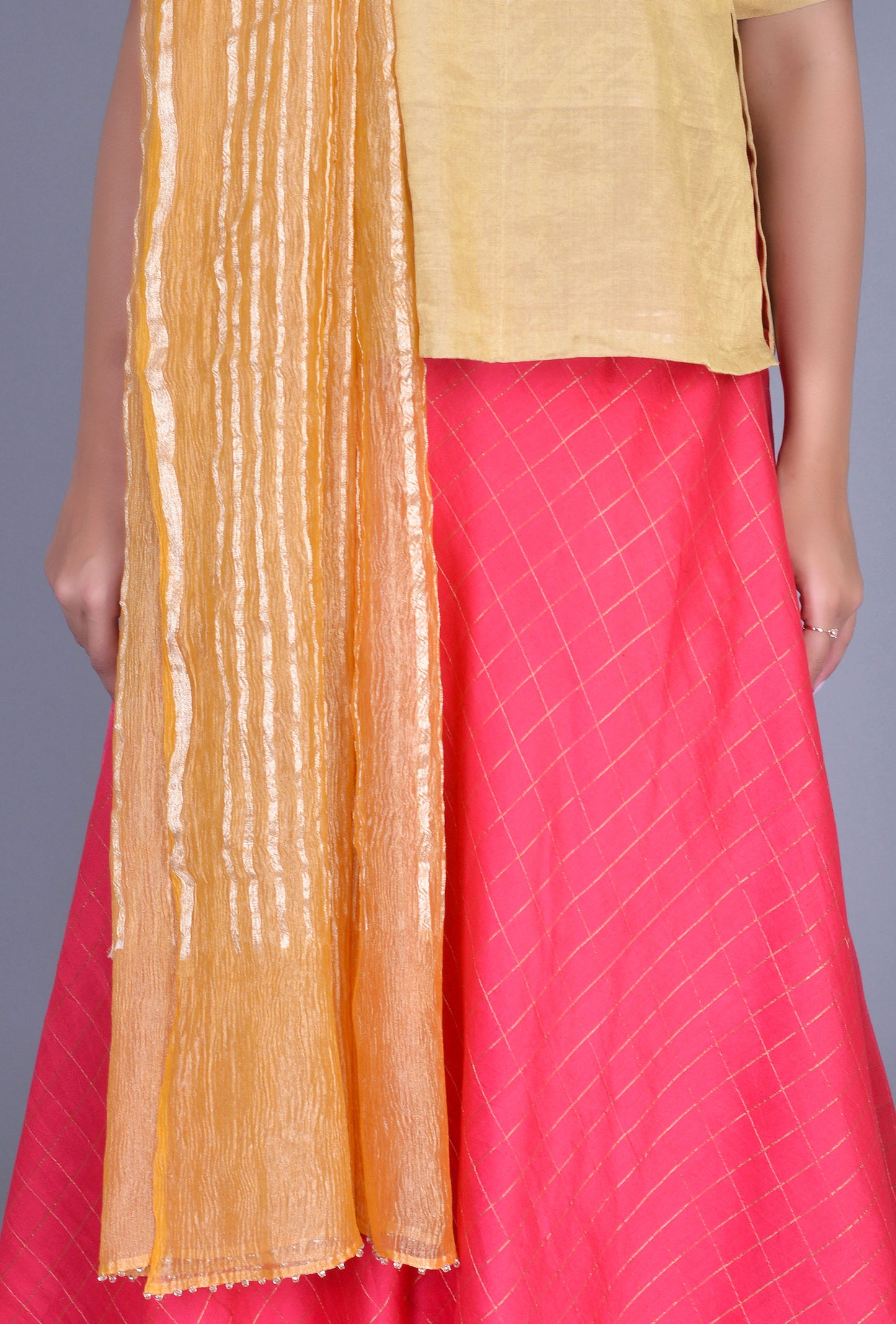 Mustard Tissue Benarasi Dupatta
