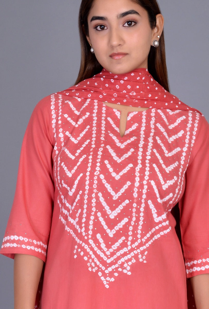 Cotton Bandhani Yoke Ensemble