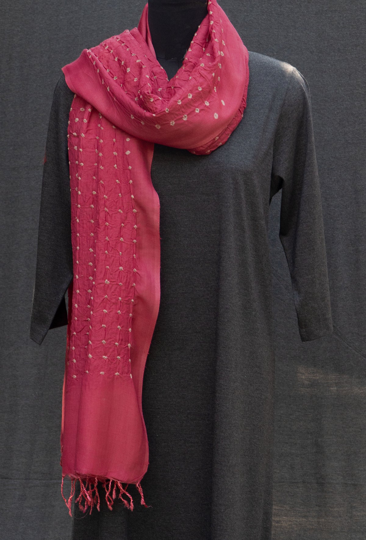 Pink Tussar Dupatta